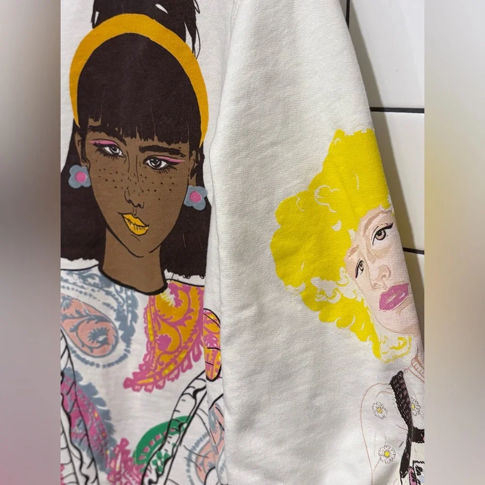 Zara Girl Print Graphic Sweatshirt S - Picture 5 of 8